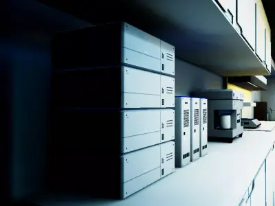 Modern Laboratory Equipment Set Pack - 4 Devices Low-poly 3D model