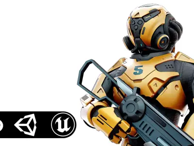 CYBORG SOLDIER RX-100 Rigged for Unreal Engine - Unity - MIXAMO  3D model