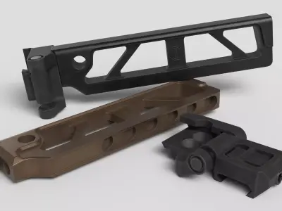 JMAC Customs ST-6 Tube Adapter and 1913 Folding Mech Low-poly 3D model