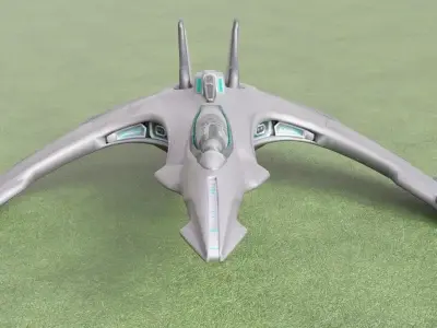 Realistic Futuristic Sci-Fi Spaceship 3D Model Advanced Low-poly 3D model