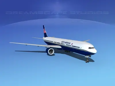 Boeing 777-300 MP North American 3D model