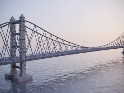 Suspension Bridge Free 3D model