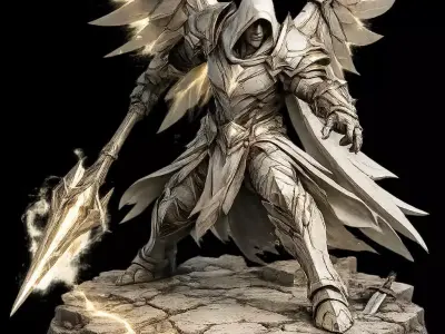 Archangel Holy Archangel of Light STL DnD Tabletop 3D Print 3D print model