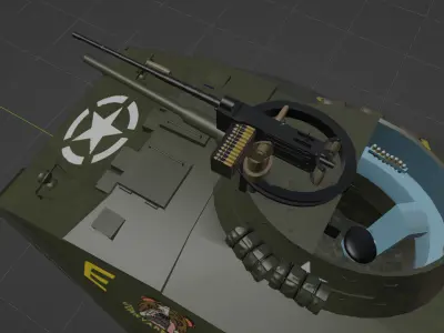 M8 Grayhound US Army World War 2 Armored Recon Vehicle 3D model