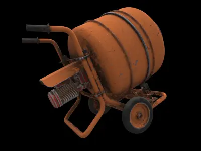mobile cement mixer 3D model