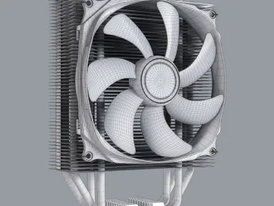 Bequiet CPU Processor Cooler Fan Ventilator Cooling Unit PC Part Low-poly 3D model