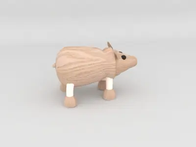 my son toy wooden bear Low-poly 3D model