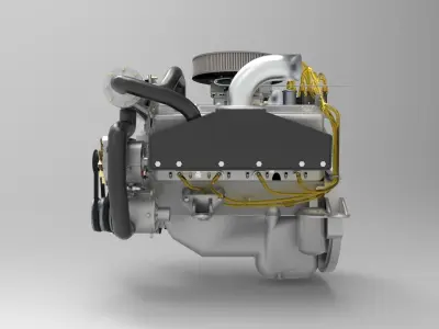 Marine Engine V8 3D model