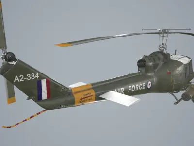 Bell UH-1C Australia RAAF Basic Animation Low-poly 3D model