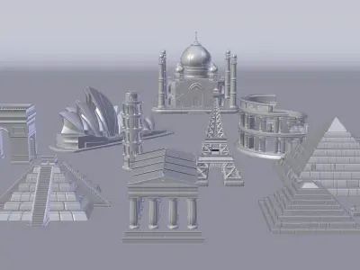 Monument building pack 3D model