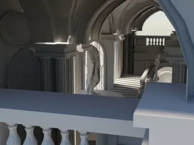 medieval palace Low-poly 3D model