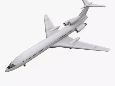Tupolev Tu-154 Blank With LODs Low-poly 3D model