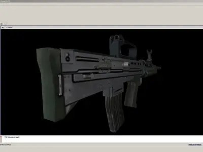 SA80-CarryHandle rifle on computer screen Low-poly 3D model