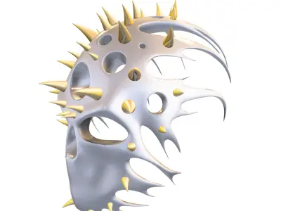 Alien Bio Spiked Mask  Futuristic  3D model