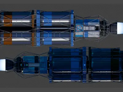 Space tanker Model Low-poly 3D model