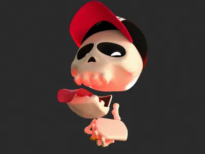 10 Animated Skull Emojis Low-poly 3D model