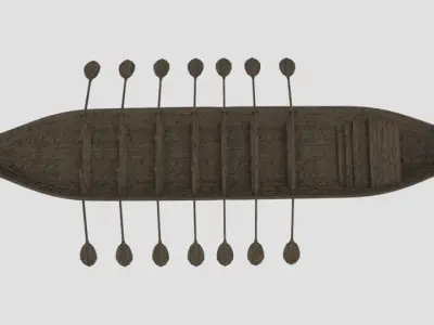 Low Poly Detailed Viking Ship with UHD Textures for Sea Games Low-poly 3D model