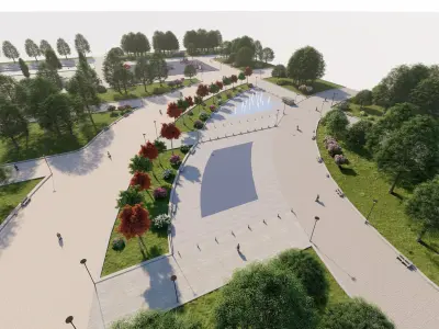 Master park-Regional park project-Private Park Landscape 3D model