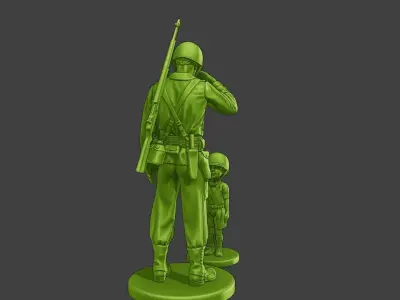 American soldier ww2 Attention LB A15 3D print model