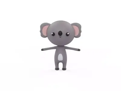 Stylized Character 001 Koala Low-poly 3D model