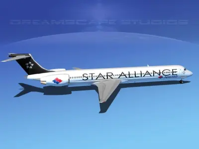 McDonnell Douglas MD-80 Star Alliance 3D model