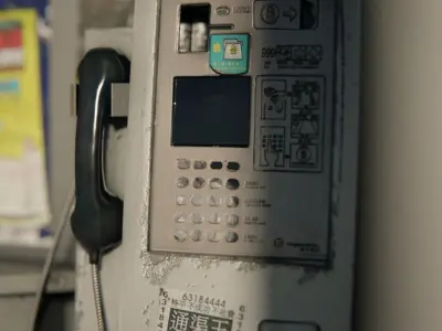 Old Hong Kong Telephone Booth Low-poly 3D model