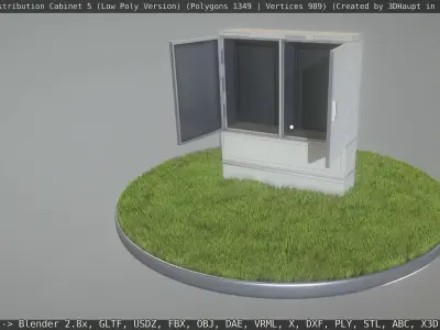 Animated Cable Distribution Cabinet 5 Low-poly 3D model