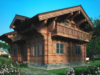 Chalet terrace 3D model