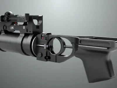 Grenade Launcher 03 Black Generic All PBR Unity UE Textures Low-poly 3D model