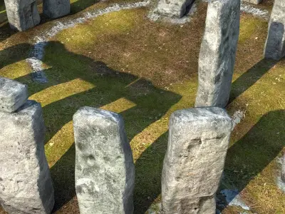 Stonehenge in england Low-poly 3D model