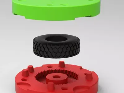 Mold for diecast military truck tire 1 Scale 1 to 25 3D print model