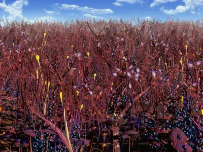 Glowing alien herbs 9 Low-poly 3D model