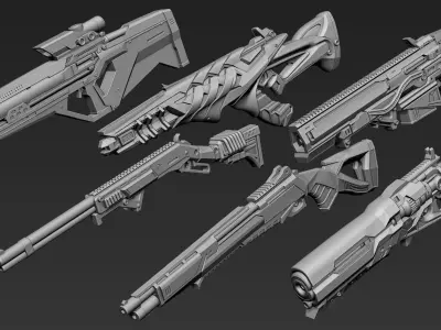 3D Printable Sci-Fi Weapon Part 3 3D model