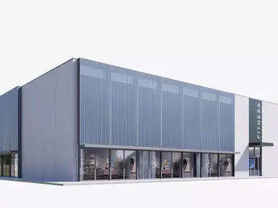 fitness gym Low-poly 3D model