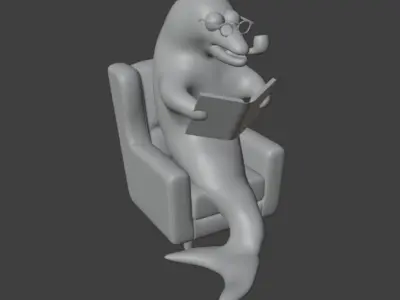 Philosopher dolphin 3D model