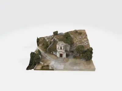 Italian cave chapelle entrance building - Photoscan 3D model