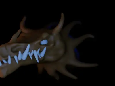 Dragon 3D Model head of Low-poly 3D model