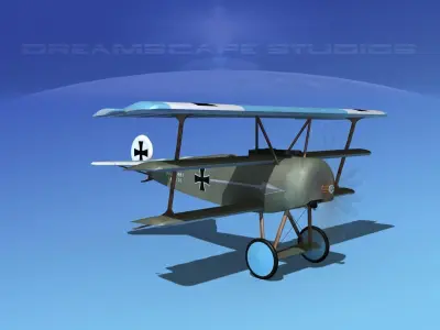 Fokker DR-1 Triplane V15 3D model