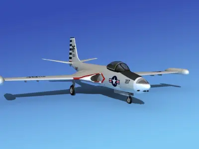 McDonnell F2H4 Banshee V09 3D model