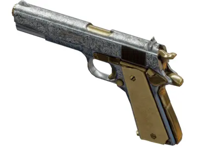 Pistol with Engravings Free low-poly 3D model