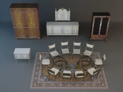 Antique Furniture Collection 3D model