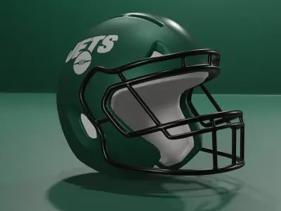 New York Jets Football Helmet 3D model