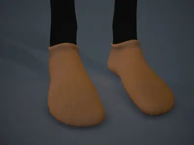  Brown Socks Style 2 Low-poly 3D model