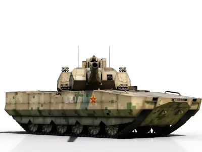 4 coatings of PLA Army ZTZ100 MBT Type 100 main battle tank 3D model