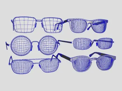 Glasses Pack Low-poly 3D model