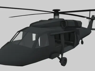 Black Hawk Helicopter Low Poly Low-poly 3D model