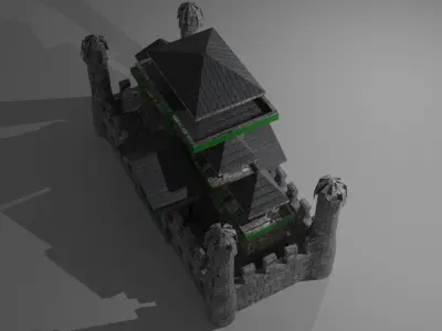 Medieval Castle Lowpoly Low-poly 3D model