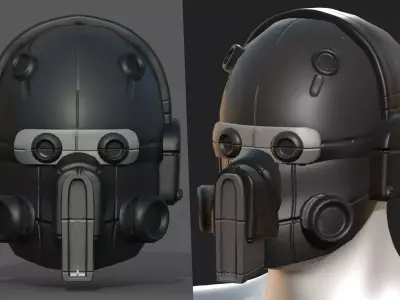 Helmet military combat soldier armor Low-poly 3D model