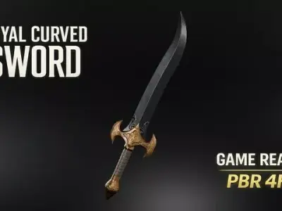 Royal Curved Sword 3D model