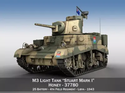 M3 Light Tank Honey - 37780 3D model